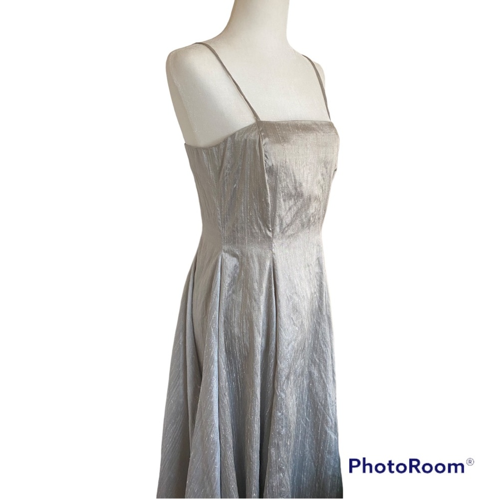 Vintage Linda Lundstrom Raw Silk spaghetti strap  dress. Made in Canada. Size 6